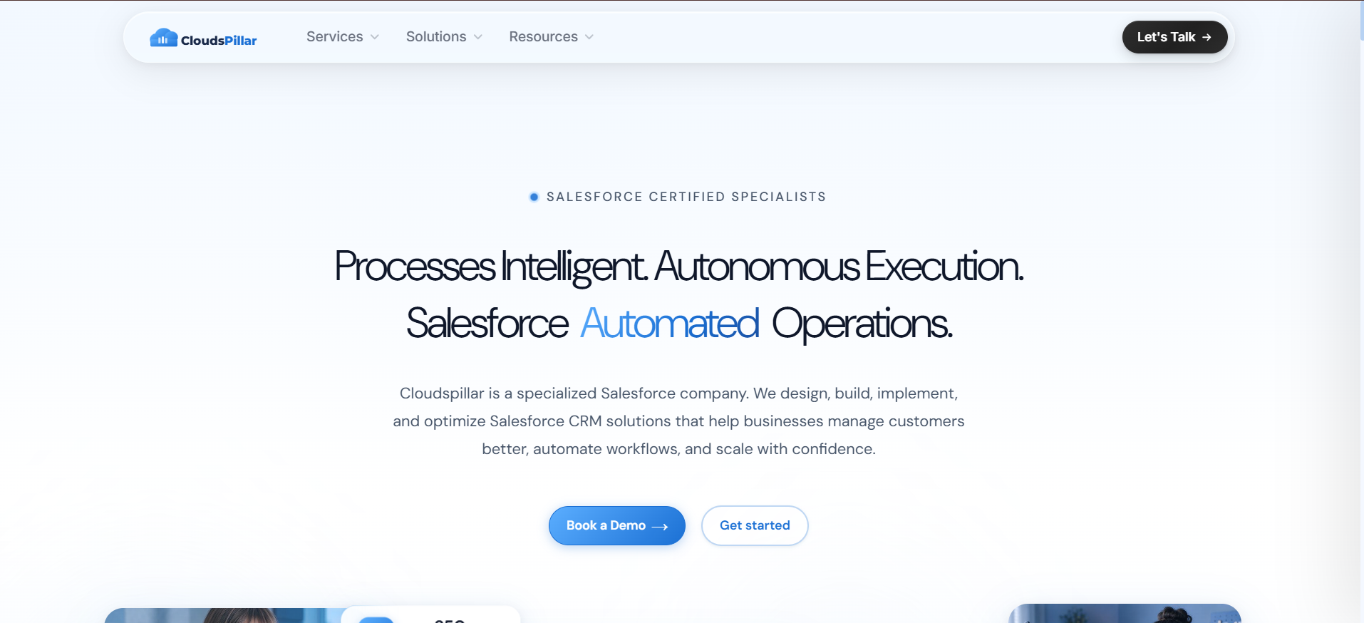 Cloudspillar homepage — Salesforce specialists